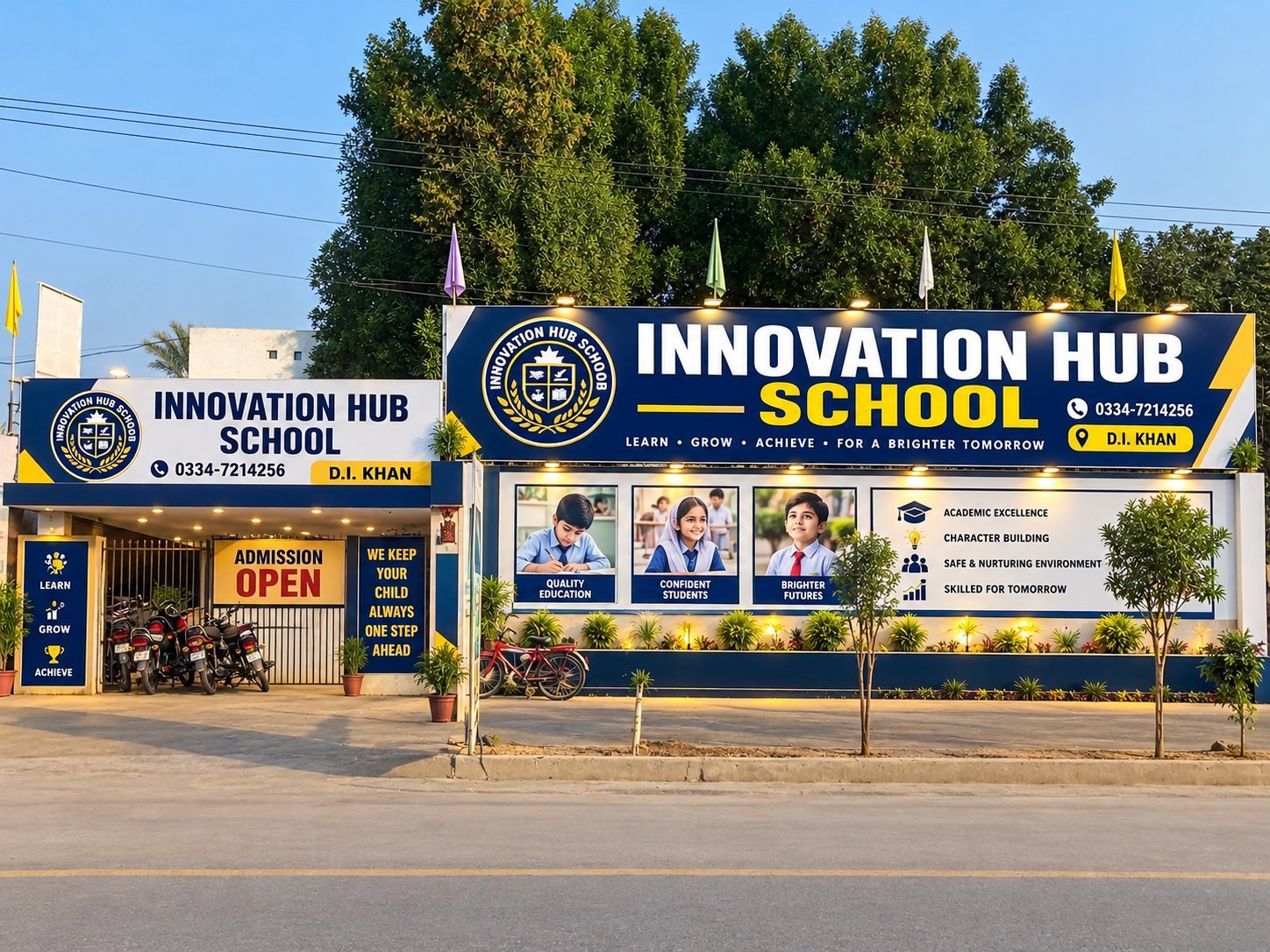 Front of Innovation Hub School on Daraban Road, Dera Ismail Khan